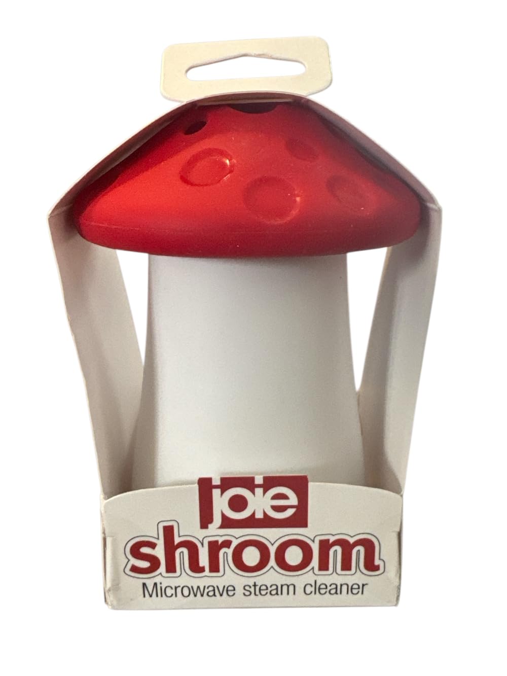 MSC International Joie Shroom Microwave Steam Cleaner, Mushroom-Shaped, Red and White, Cleans with Vinegar and Water, Dishwasher Safe