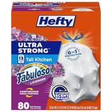 Hefty Ultra Strong 13 Gallon Trash Bags, Tall Kitchen Trash Bags 13 Gallon Size, Resist Leaks, Punctures, and Rips, Continuous Odor Control, White