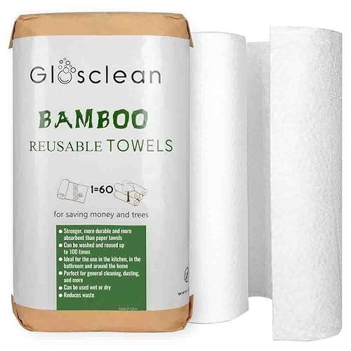 Reusable Paper Towels | Reusable Towels 2 Rolls. Plastic Free Paper Rolls for Home & Kitchen Cleaning