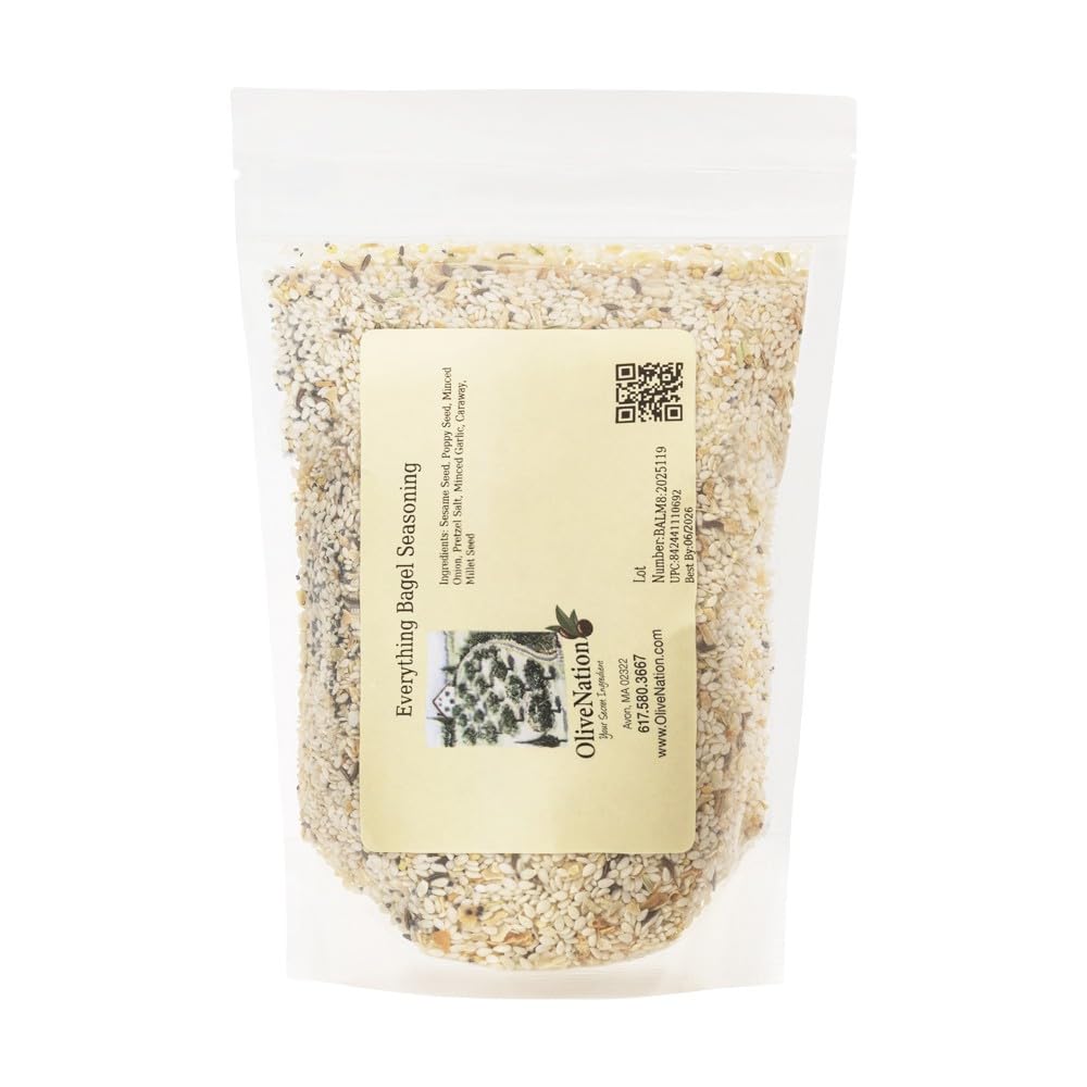 OliveNation Everything Bagel Seasoning - Savory Salty Everything Bagel Spice Blend for Topping, Seasoning, Dips, Rubs, Sauces, Dressings, Adds Flavor