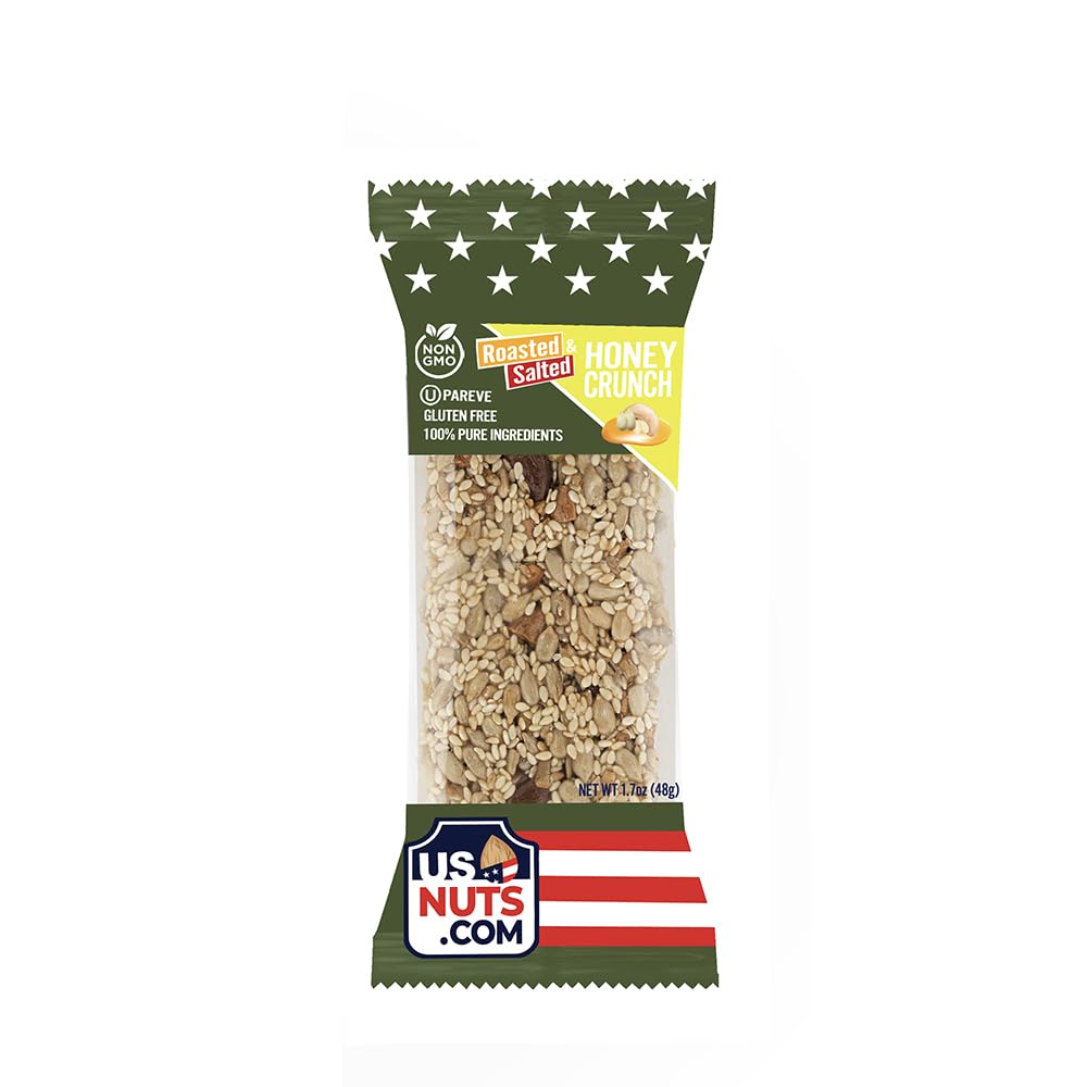 USNUTS Roasted and Salted Honey Crunch Bar (12 Bars/box, Honey)