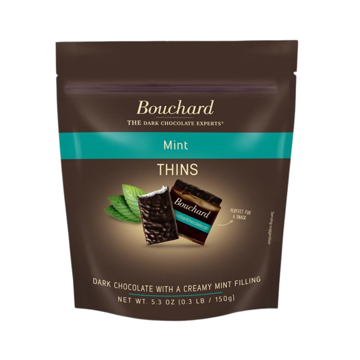 Bouchard Dark Chocolate Mint Thins (72% Cacao) 5.3 OZ (0.3 LB/150g)