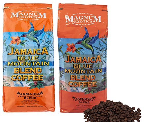 Magnum Jamaica Blue Mountain Coffee Blend - 2lbs Whole Bean (2 Pack)