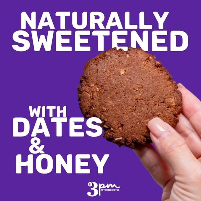 3PM Afternoon Bites Cranberry Flaxseed Functional Cookies, with Postbiotics and 5g of Protein, box of 12 individually wrapped cookies