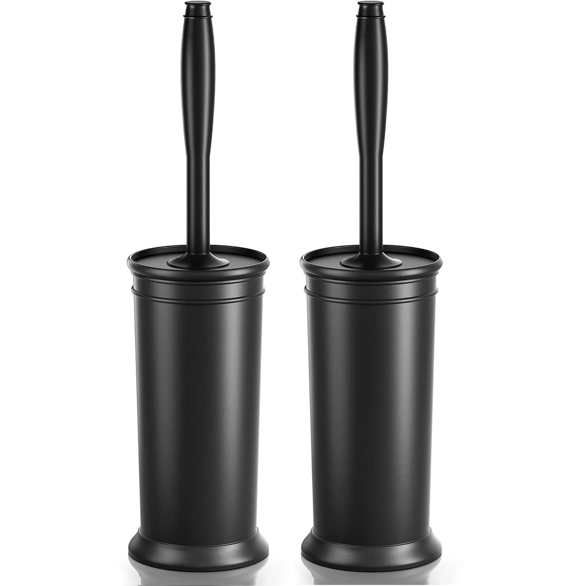 Toilet Brush and Holder 2 Pack, Toilet Bowl Brush with Extra Long Handle, Toilet Scrubber and Covered Holder, Toilet Brushes for Bathroom-Space