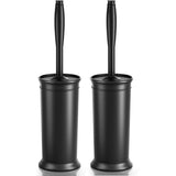 Toilet Brush and Holder 2 Pack, Toilet Bowl Brush with Extra Long Handle, Toilet Scrubber and Covered Holder, Toilet Brushes for Bathroom-Space