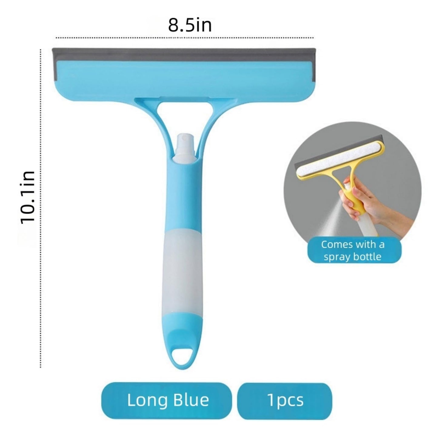 Shower Squeegee for Glass Doors All-Purpose Window Squeegee for Tile Shower Walls Mirror Bathroom Car Window Cleaning (Blue)