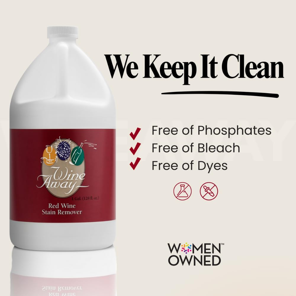 Wine Away Red Wine Stain Remover - Removes Wine Spots - Perfect Fabric Upholstery and Carpet Cleaner Spray Solution - Spray on Stain Wash and Resolve