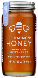 BEE HARMONY, HONEY, RAW, REGIONL N EAST, Pack of 6, Size 12 OZ - No Artificial Ingredients Kosher
