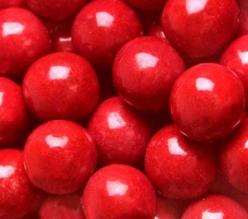 Large Red Gumballs - 2 Pounds x 1 inch - Approximately 120 Gumballs Per Bag