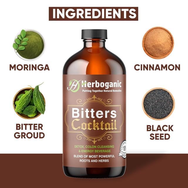 Herboganic Premium Soursop Living Bitters Featured with Cocktail Bitters for overall health and wellness |Pack of 2 |16 Oz Each