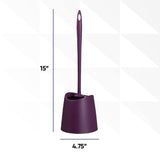 Toilet Brush Cleaner and Holder Purple Toilet Bowl Cleaner Brush with Scrubbing Wand, Brush and Storage Caddy for Easy Bathroom Cleaning