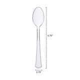 Party Essentials Extra Heavy Duty Full Size Plastic Cutlery, Disposable Utensils, Silverware, Party Supplies, Clear, Spoons, 24 Count