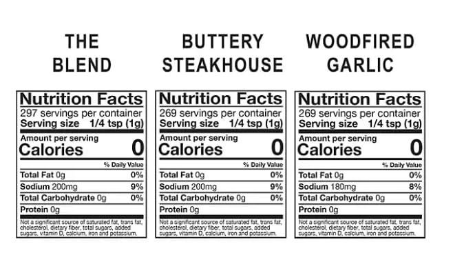 KINDERs Pantry Essentials Seasoning Set, 4-Pack, 10.5 oz The Blend, 9.5 oz Buttery Steakhouse, 9.5 oz Woodfired Garlic, 9.4 oz Butcher's All Purpose
