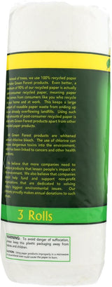 Green Forest Paper Towels, Size Your Own, White, Regular Roll - Regular Roll - 6 pk