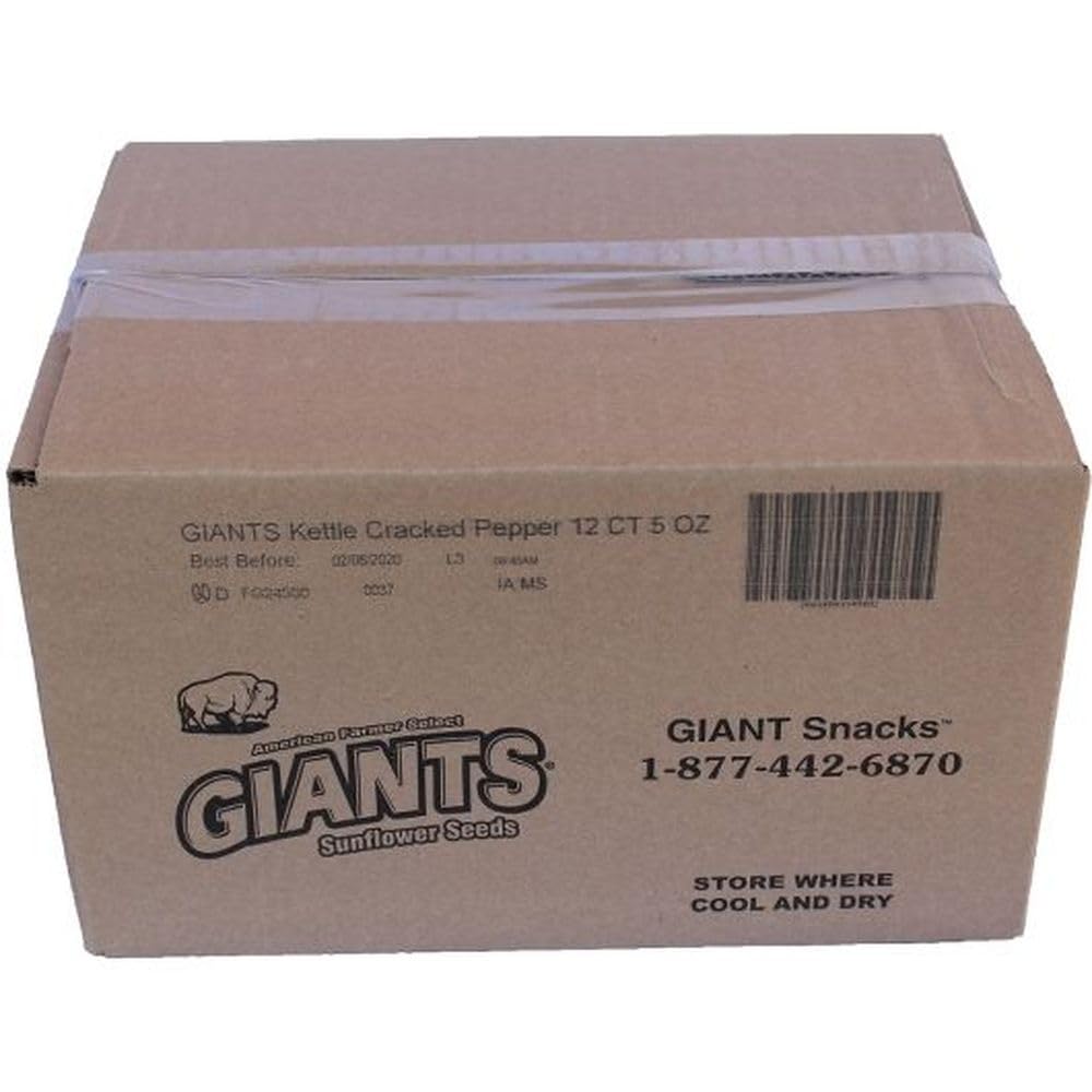 Giants Fresh Cracked Pepper Kettle Roast Sunflower Seed, 5 Ounce -- 12 per case.