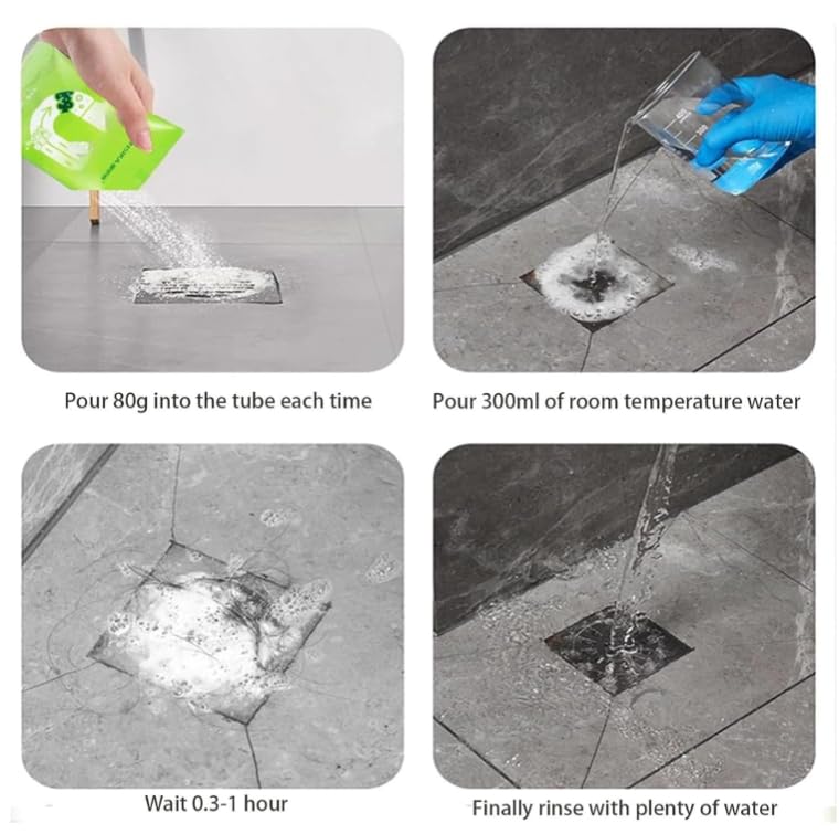 Powerful Pipeline Dredging Powder, Powerful Sink And Drain Cleaner Powder, Drain Clog Remover Agent, Drains Cleaner and Deodorizer, Multi-Purpose Pipe