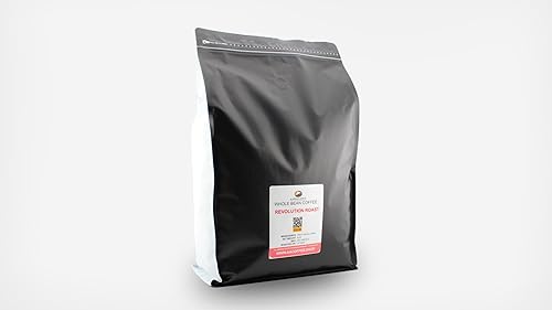 Revolution Roast Bold Dark Roast Whole Bean Coffee - 5 lb Bulk Bag, 100% Arabica, Fair Trade, Ethically Sourced, Sustainable, Chocolate & Smoky Notes