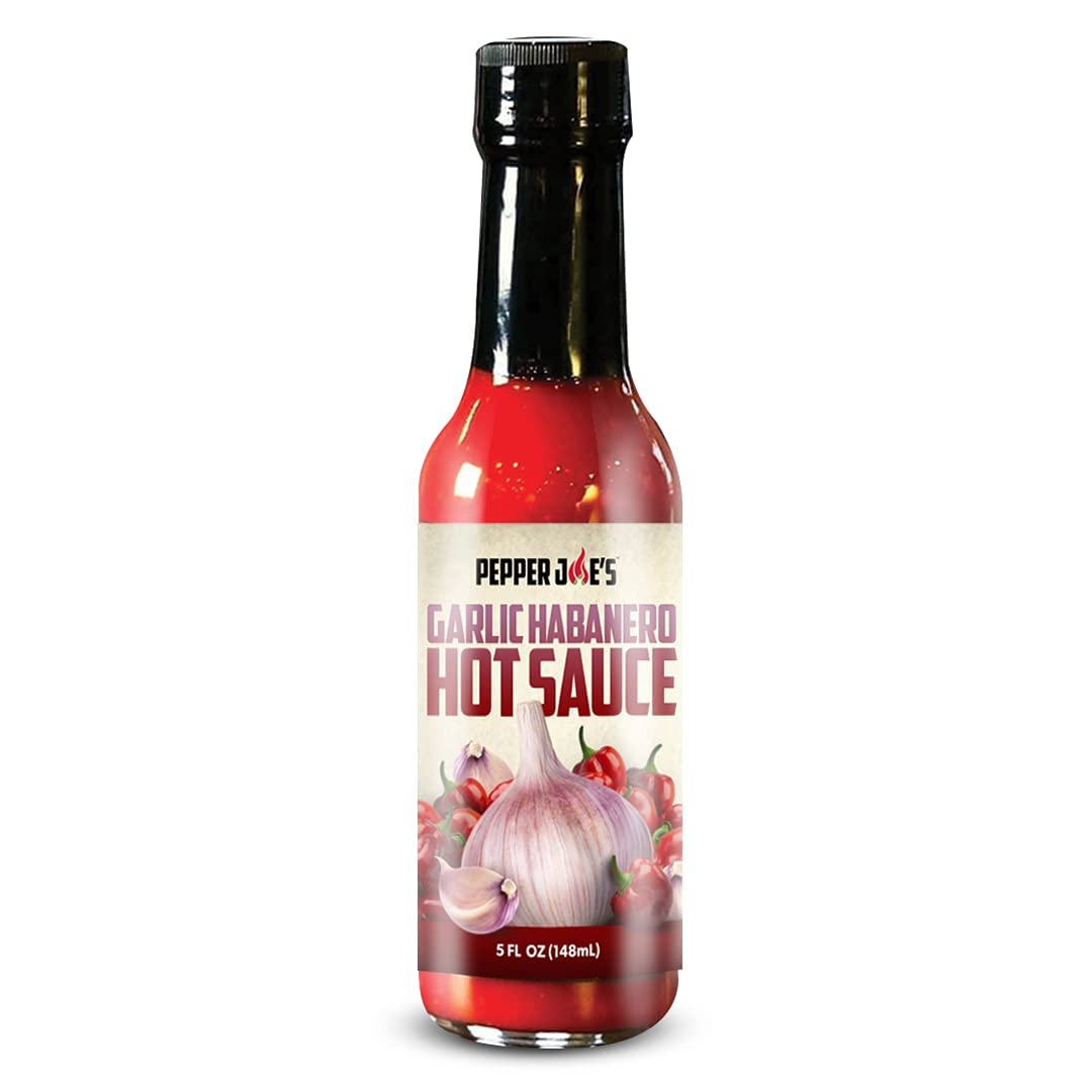 Pepper Joe’s Garlic Habanero Hot Sauce - Gourmet Roasted Garlic Hot Sauce with Red Habanero Peppers - Mild Heat with Maximum Flavor - 5 Ounces