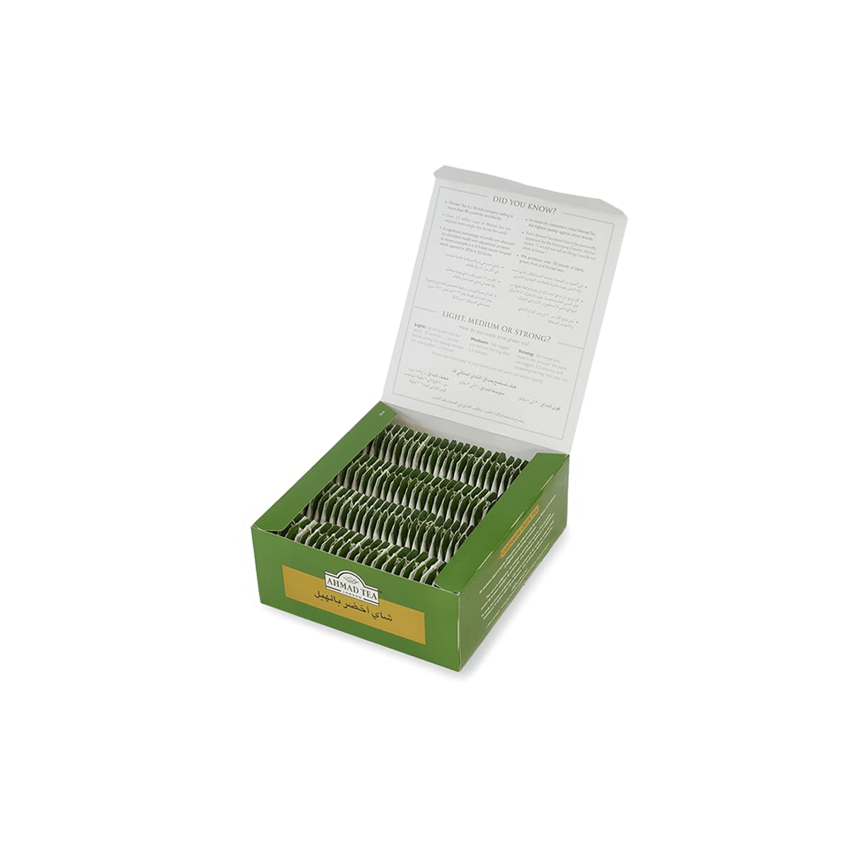 Ahmad Tea Green Tea, Cardamom Teabags, 100 ct (Pack of 1) - Caffeinated & Sugar-Free