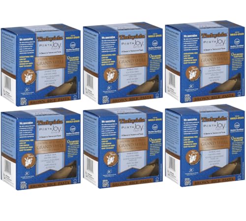 Tinkyada Grand Shell Brown Rice Pasta, Gluten Free, 8 oz Bags (Pack of 6) - Whole Grain Pasta for Everyday Meals