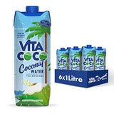 Vita Coco Coconut Water, Pure Original, Refreshing Coconut Taste, Natural Electrolytes, Vital Nutrients, 33.8 Oz (Pack of 6)
