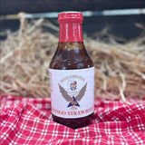 4 J's NVR Specialty sauce, Mango Strawberry,16 oz, Small Batch, NO thickeners or preservatives, Gluten Free, Vegetarian, Fruit Based Sauce