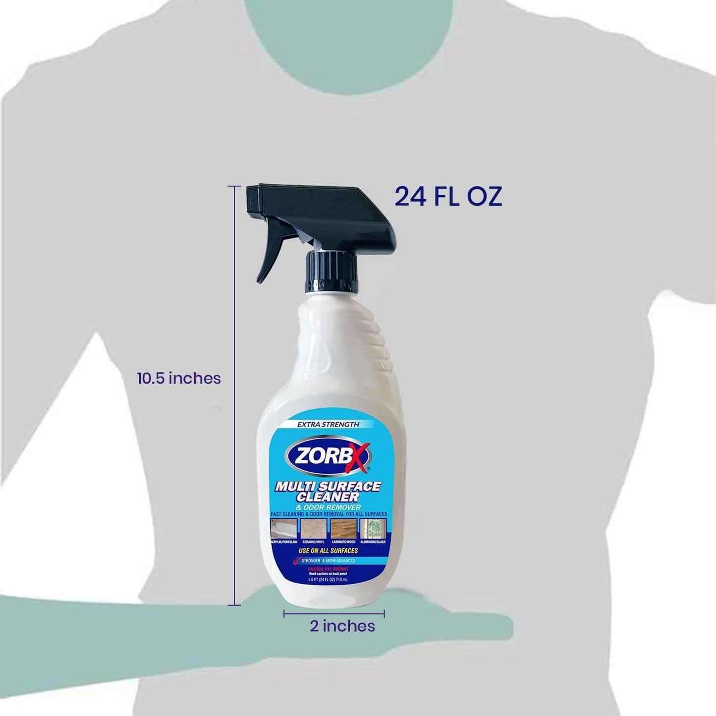 ZORBX Extra-Strength Multi Surface Cleaner 24 oz - Get Rid of Unpleasant Odors and Unwanted Stains Instantly - Citrus Scented Fast-acting Furniture