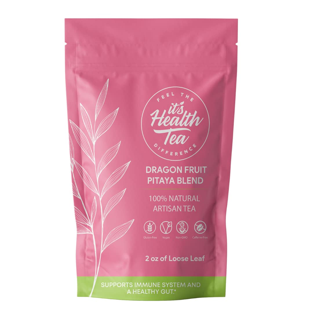 Dragon Fruit Pitaya Tea for Immune & Gut Health Support w/Dragon Fruit, Pineapple, and Much More! Loose Leaf 2oz with 30 Tea bags included!