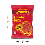 Vitner's 8 Pack Crunchy Curls Sizzlin' Hot Cheese A Chicago Original 8 1oz bags