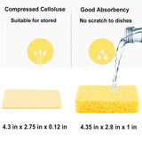 METUUTER 12-Count Cleaning Scrub Sponge- Compressed Cellulose Sponges Non-Scratch Natural Sponge for Kitchen Bathroom Cars, Funny Cut-Outs DIY