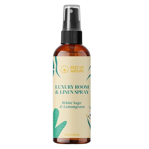 Best of Nature White Sage & Lemongrass Luxury Room & Linen Spray: 100% Natural Clearing Sage Spray for Freshening Rooms, Cleansing Energy