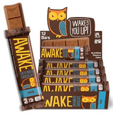 Awake Caffeinated Chocolate Bars - Milk Chocolate, 12 Bars - 100mg Caffeine - 1 Bar Equals 1 Cup of Coffee - Individually Wrapped Energy - Fairtrade