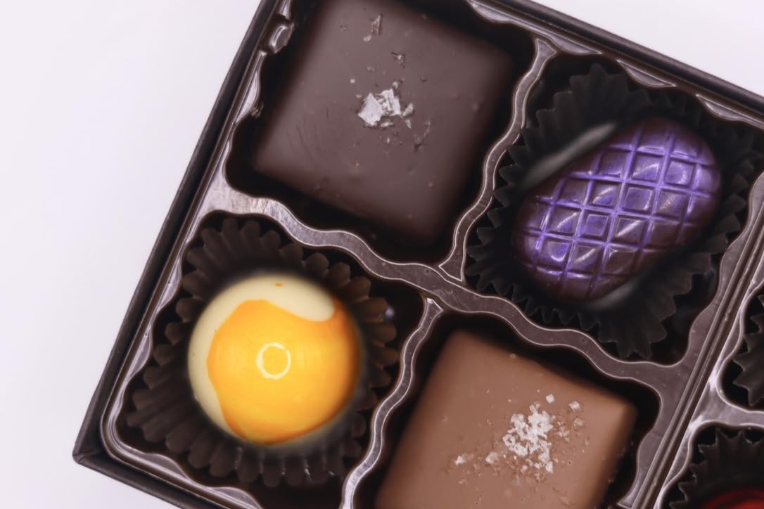 Chocolate Therapy by Sweet Remedies, Assorted Dark and Milk Gourmet Chocolate Collection. Truffle Box, 12 pc Decadent, Rich Assortment of truffles