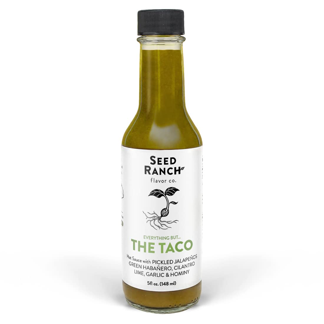 Seed Ranch Gourmet Everything But the Taco Hot Sauce, Medium Heat Taco Sauce - Vegan, Non-GMO Taco Seasoning, No Preservatives or Artificial Sugar