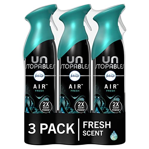 Febreze Air Mist Air Freshener Spray, Odor-Fighting Room Spray, Air Fresheners for Home and Bathroom and Kitchen, Aerosol Can, Unstopables Fresh