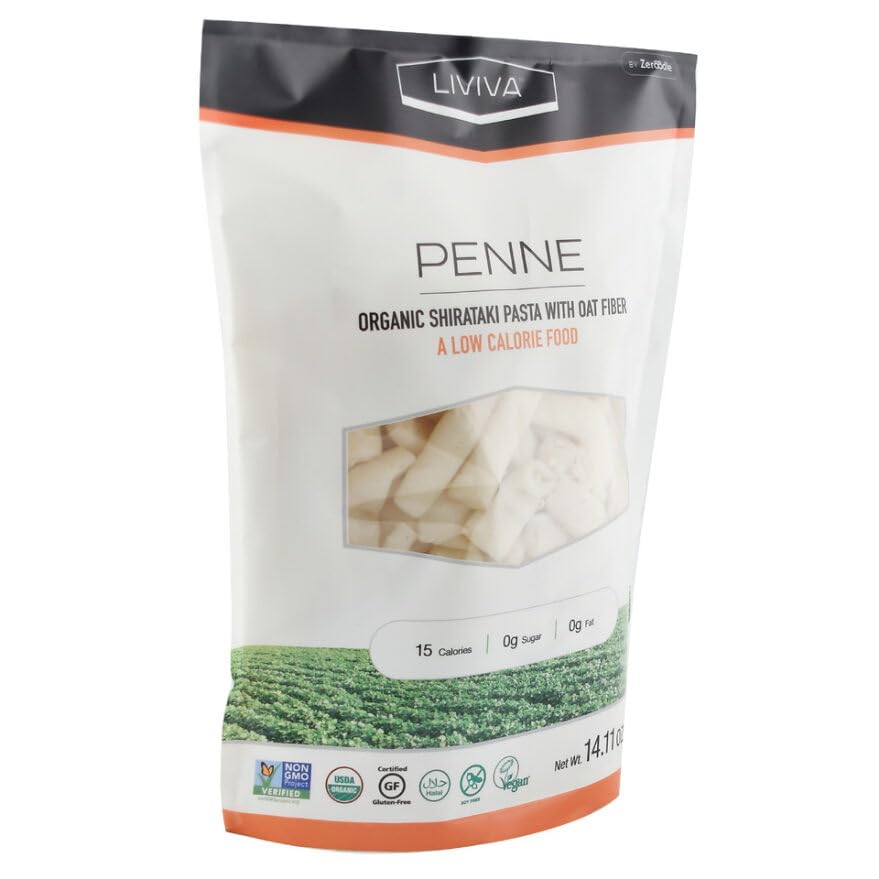 Liviva Organic Penne Shirataki Pasta With Oat Fiber 14.11 Ounce (Pack of 1)