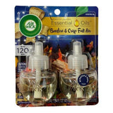 Air Wick Plug in Scented Oil 2 Refills, Bonfire and Crisp Fall Air, Essential Oils, Air Freshener