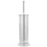 BROOKSTONE Toilet Brush and Holder Set for Bathroom with Splash Guard for Deep Cleaning, Compact and Space Saving Stylish Toilet Bowl Cleaners, Chrome
