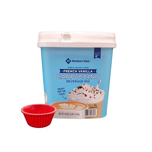 KING BUY BOX 1 PCS cup Bundle with French Vanilla Cappuccino Beverage Mix, 48 oz.compatible with Members Mark