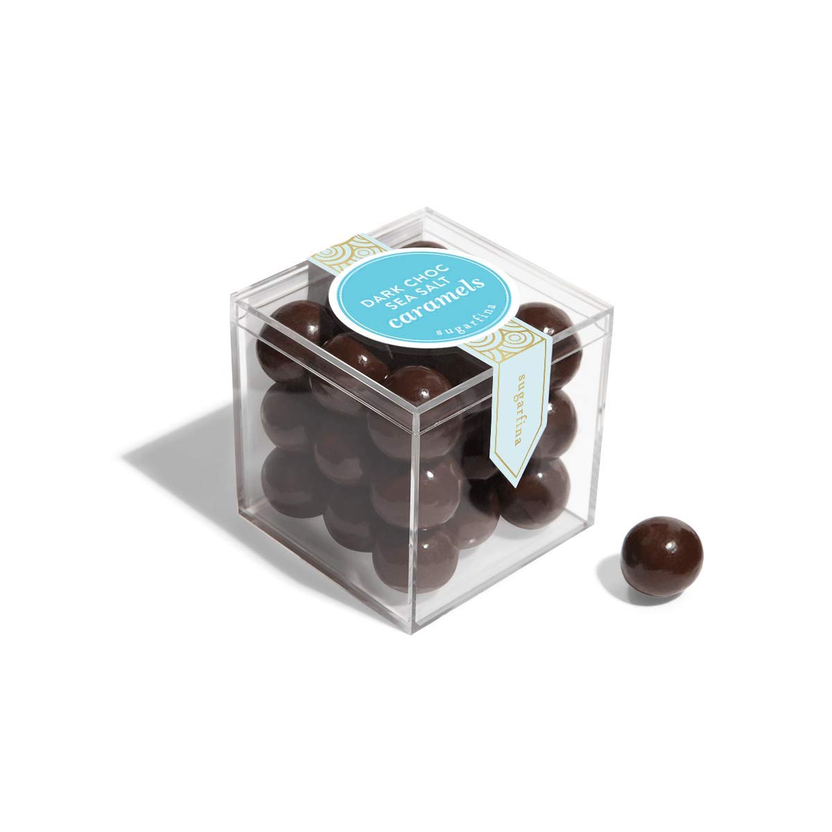 Sugarfina Dark Chocolate Sea Salt Caramels Small Candy Cube, Chocolate Bites, 2.6 oz, 1 Count