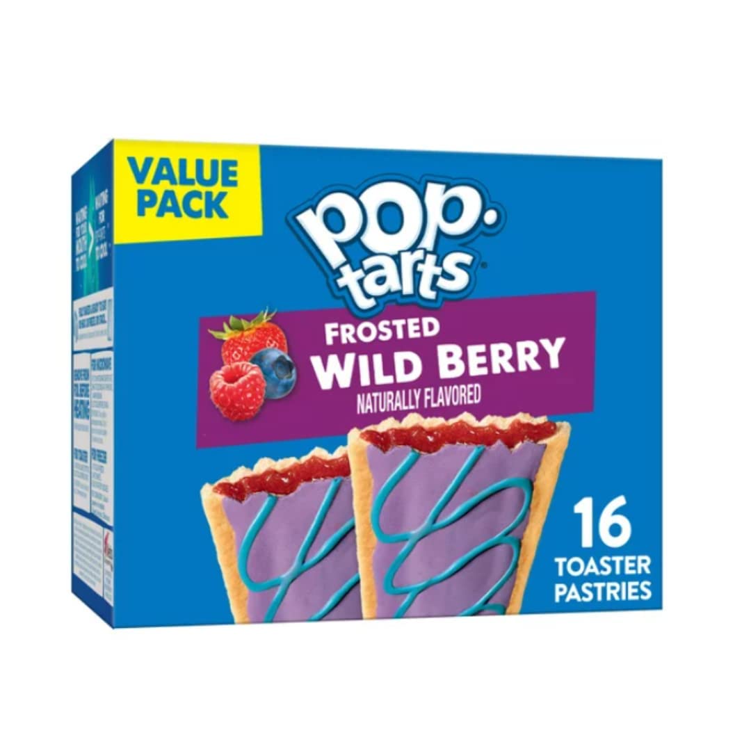 Kellogg's Pop-Tarts Breakfast Toaster Pastries, Wildlicious Frosted Wild Berry Flavored, Value Pack, 30.4 oz 16 Ct. (Pack Of 3)
