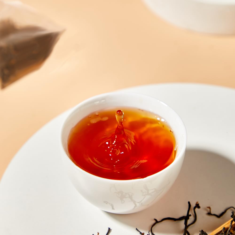 XIEJINJI Golden Monkey Tea - Chinese Black Tea - Jinjunmei - Premium Bud Tea - Eco-Conscious Tea Bags - 3.2g x 40 Count - Repeated Brewing - High