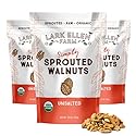 Lark Ellen Farm Organic Sprouted Walnuts - Raw, Unsalted, Keto-Friendly, Healthy Vegan Snack, Gluten-Free, 10 Oz, 3 Pack