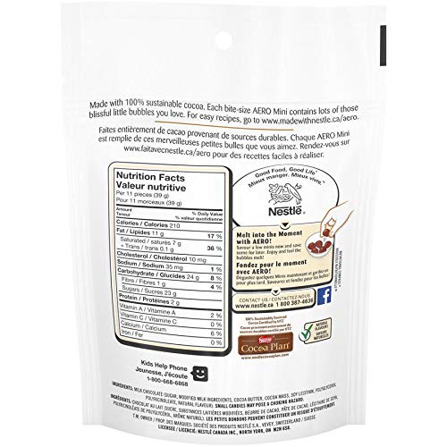 Aero Milk Chocolate Mini's, 135g/4.8oz, (Imported from Canada)