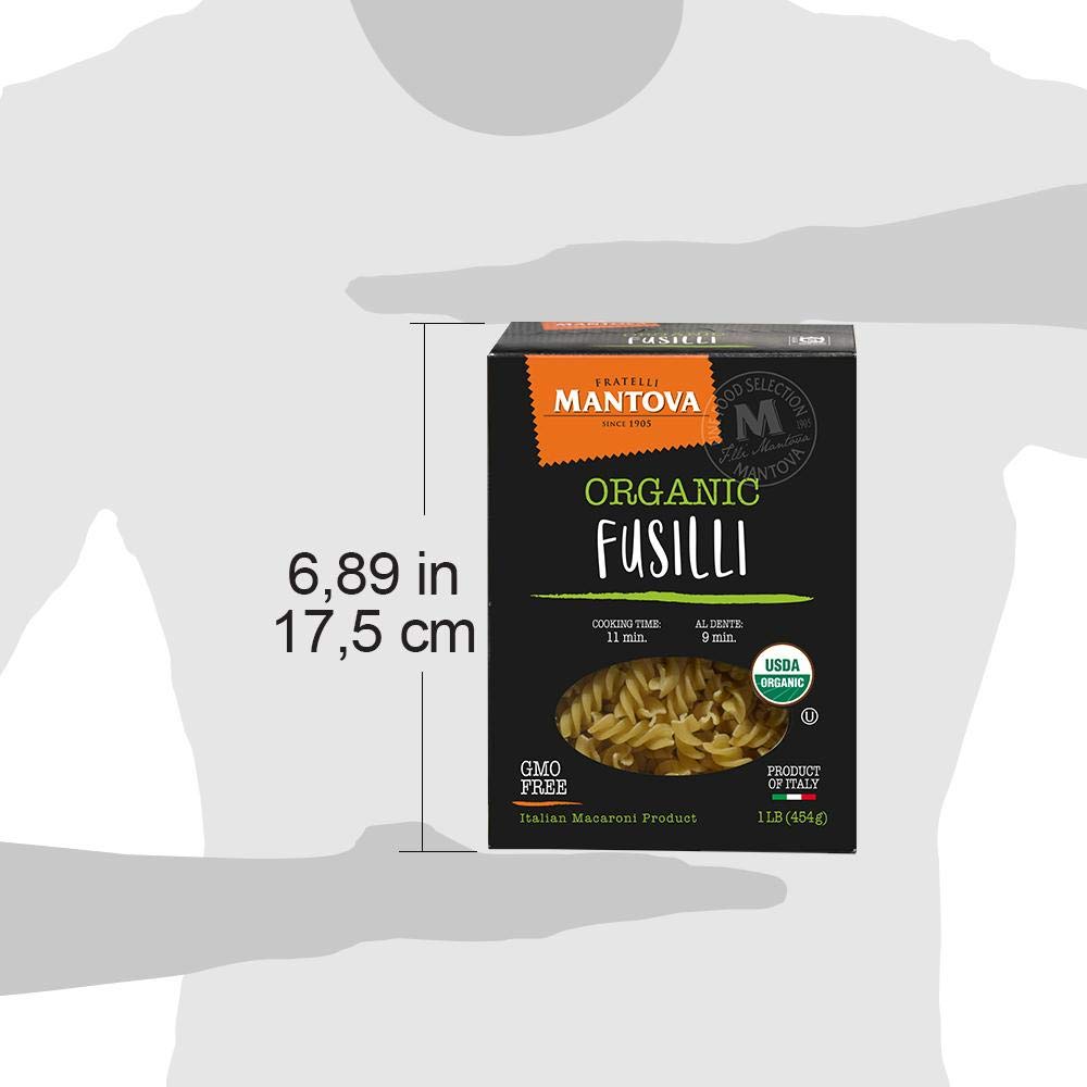 Mantova Italian Organic Spirali Pasta,(Pack of 4) Made with selected durum semolina and dried in slow temperature to protect the nutrition value