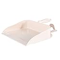 Superio Heavy Duty Plastic Step-on Dustpan with Comfort Grip Handle White, Durable, Lightweight Multi Surface Dust Pan Easy Broom Sweeping, 10-inch