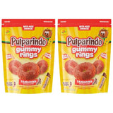 De la Rosa Pulparindo Gummy Rings Candy 9oz Bag (2 Pack) - Mildly Spicy Soft & Chewy Mexican Candy, Bite-Size Snack, Watermelon, Tamarind or Mango