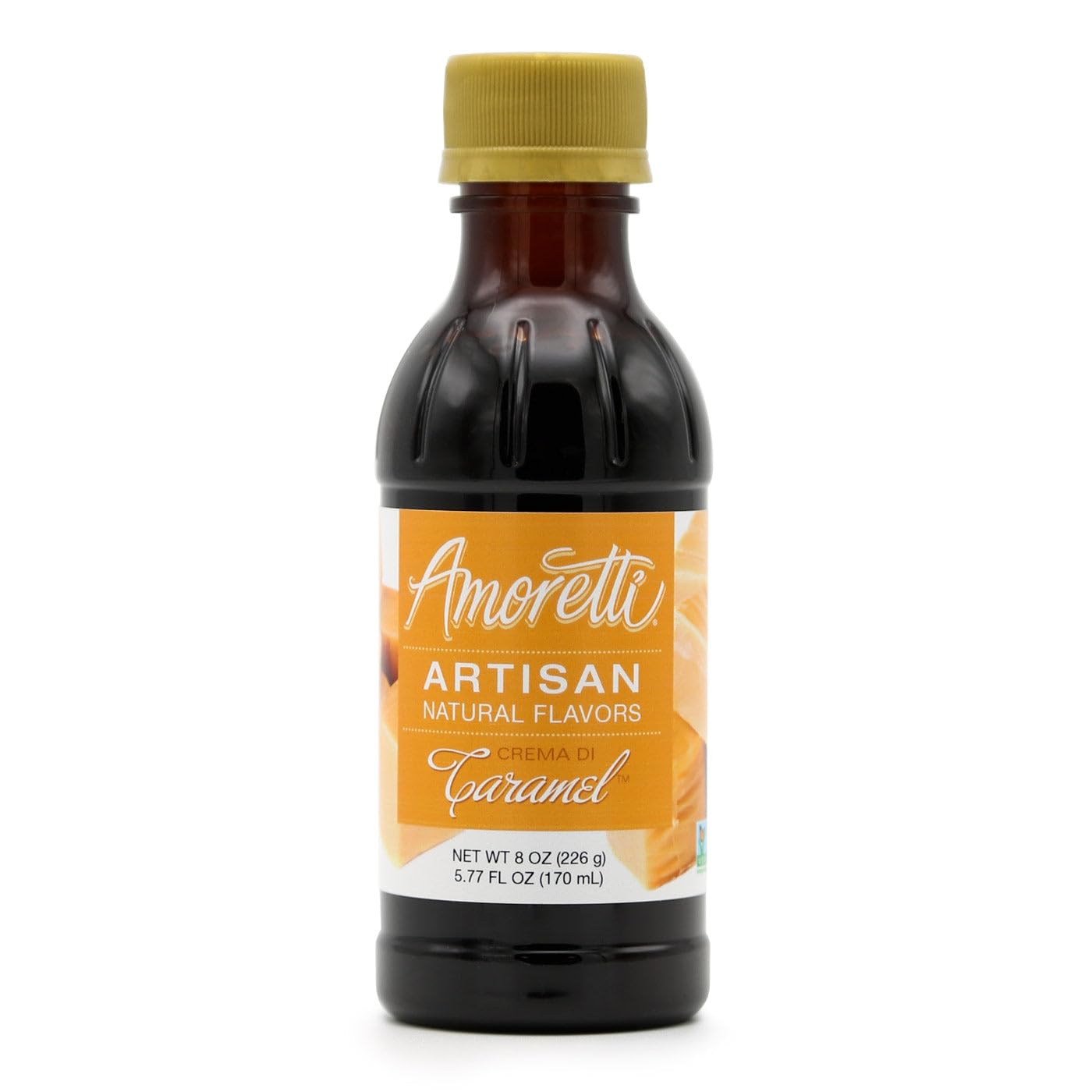 Amoretti - Natural Crema Di Caramel Artisan Flavor Paste, 8 oz, Perfect For Ice Cream, Beverages, Cakes, and more, Preservative Free, Vegan, Gluten