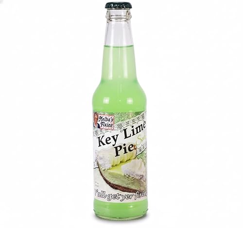 Rocket Fizz Melba’s Fixins Key Lime Pie Soda Flavor | Cane Sugar | Craft Soda Pop Drinks | 12 oz in Glass Bottle (Single Bottle)